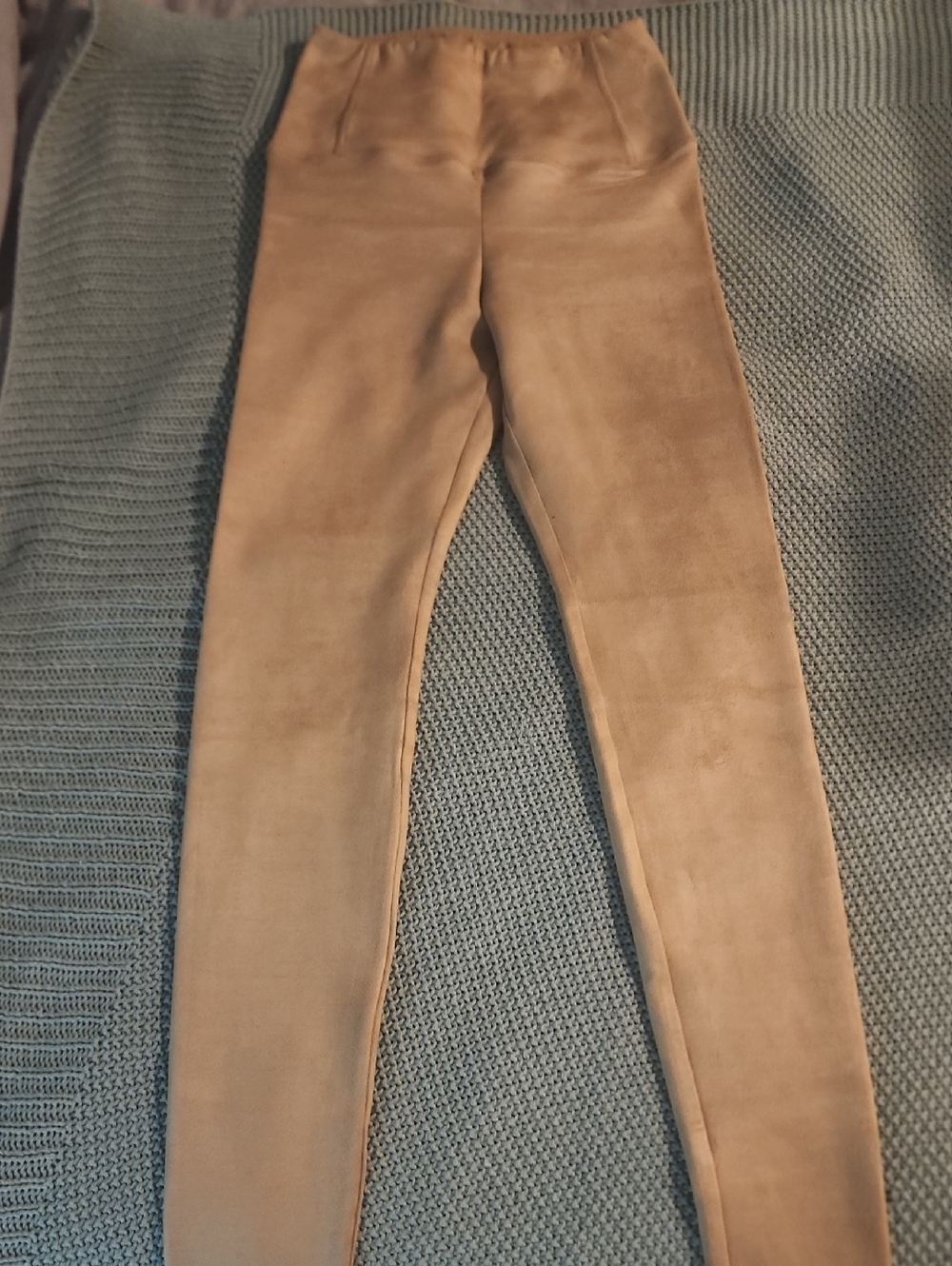 Wilfred Free Soft Tan Faux-Suede Leggings